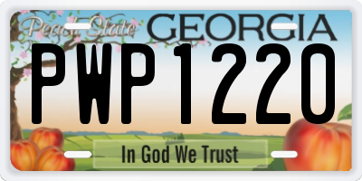 GA license plate PWP1220