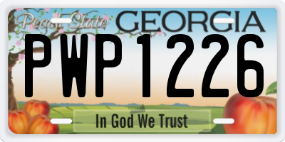 GA license plate PWP1226