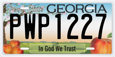 GA license plate PWP1227