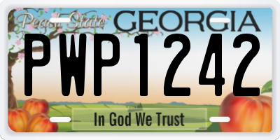 GA license plate PWP1242