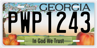 GA license plate PWP1243
