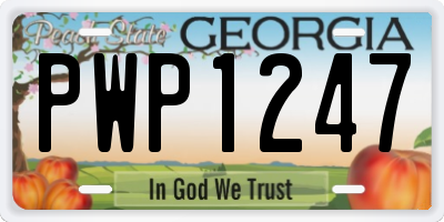 GA license plate PWP1247