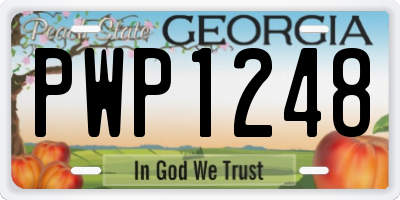 GA license plate PWP1248