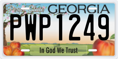 GA license plate PWP1249