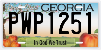 GA license plate PWP1251