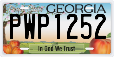 GA license plate PWP1252