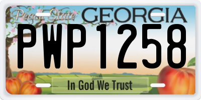 GA license plate PWP1258