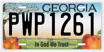 GA license plate PWP1261