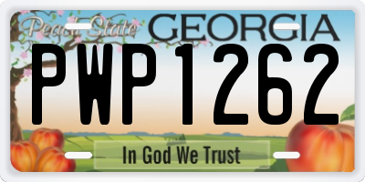 GA license plate PWP1262