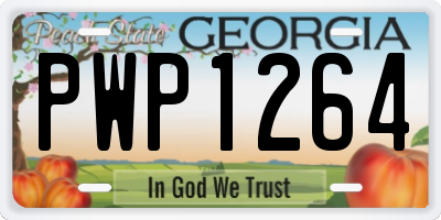 GA license plate PWP1264