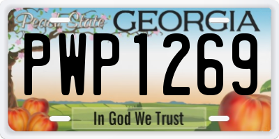 GA license plate PWP1269