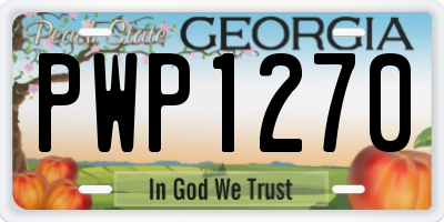 GA license plate PWP1270