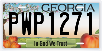 GA license plate PWP1271