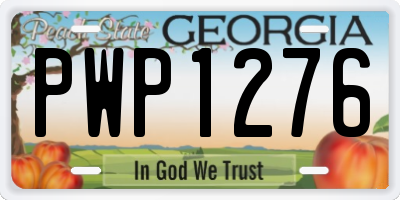 GA license plate PWP1276