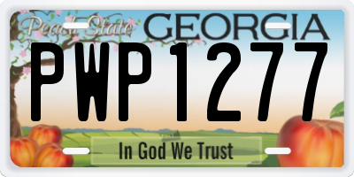 GA license plate PWP1277