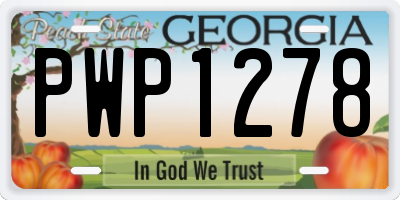 GA license plate PWP1278