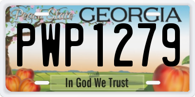 GA license plate PWP1279