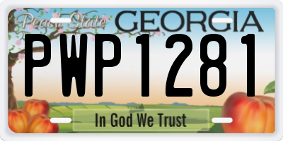 GA license plate PWP1281