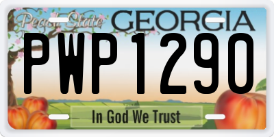 GA license plate PWP1290