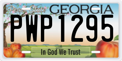 GA license plate PWP1295