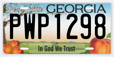 GA license plate PWP1298