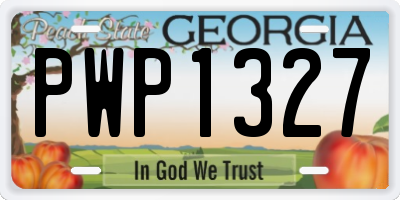 GA license plate PWP1327
