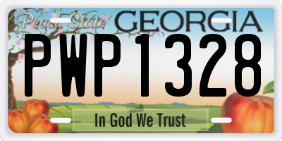 GA license plate PWP1328