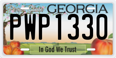 GA license plate PWP1330