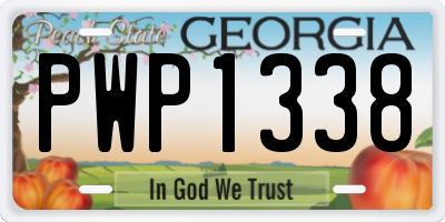 GA license plate PWP1338