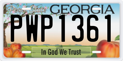 GA license plate PWP1361