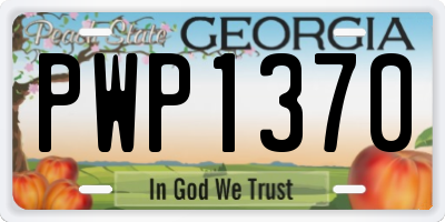 GA license plate PWP1370
