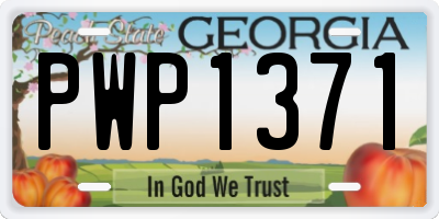 GA license plate PWP1371