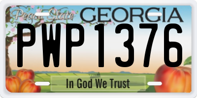 GA license plate PWP1376