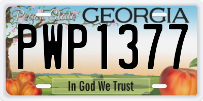 GA license plate PWP1377
