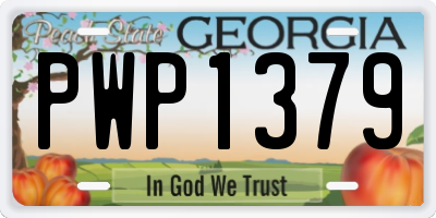 GA license plate PWP1379
