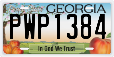 GA license plate PWP1384