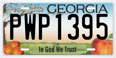 GA license plate PWP1395