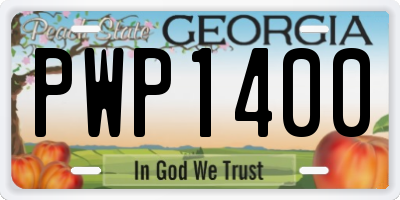 GA license plate PWP1400