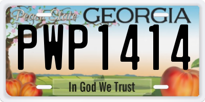 GA license plate PWP1414