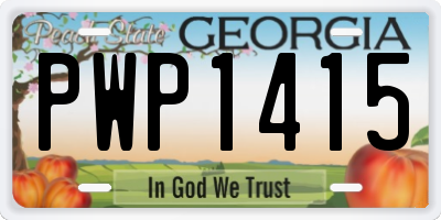 GA license plate PWP1415