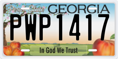 GA license plate PWP1417