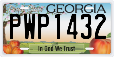 GA license plate PWP1432