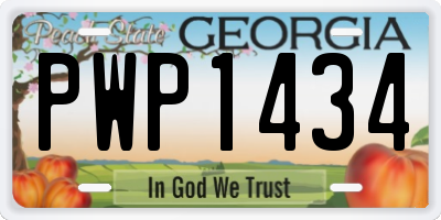 GA license plate PWP1434