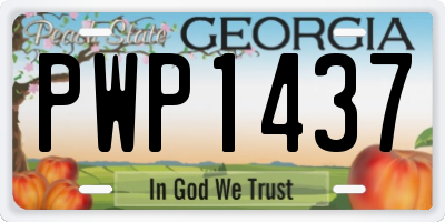 GA license plate PWP1437