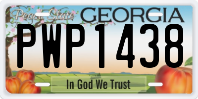 GA license plate PWP1438