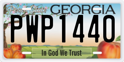 GA license plate PWP1440