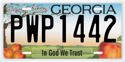 GA license plate PWP1442