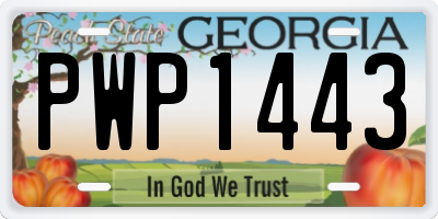 GA license plate PWP1443