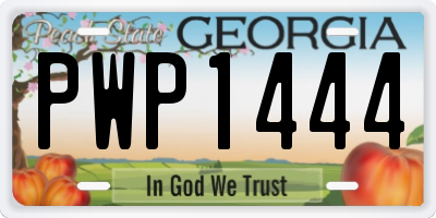 GA license plate PWP1444