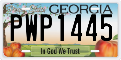 GA license plate PWP1445